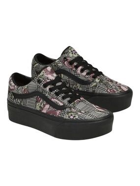 VANS | Old Skool Stackform Platform Shoes in Tapestry Floral Black